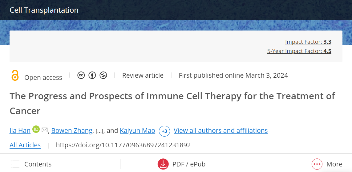 Jennifer Lovick: A great comprehensive review on cell therapies and cancer treatment
