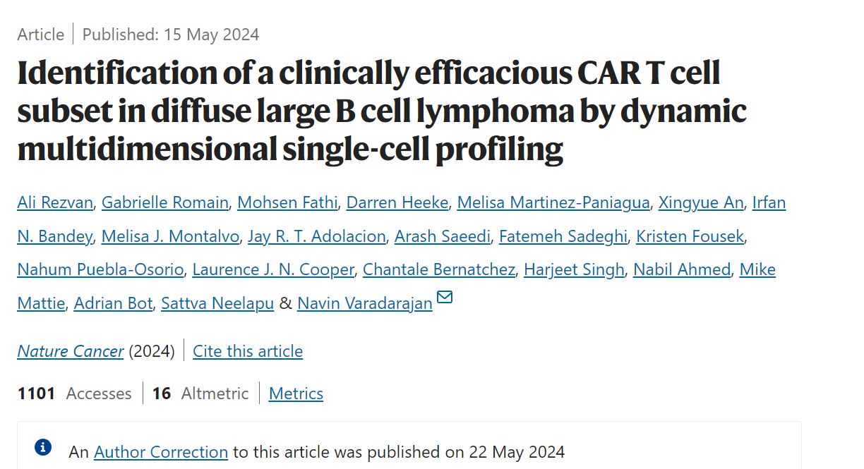 Krishna Komanduri: Congrats to Sattva Neelapu and colleagues for this correlative study on CAR-T cell fitness and function in lymphoma