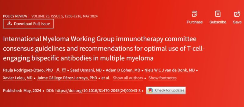 Vincent Rajkumar: International Myeloma Working Group guidelines for bispecific antibodies myeloma