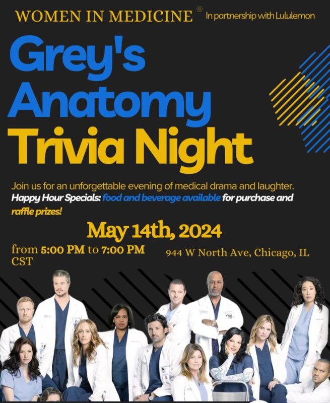 Women In Medicine – Grey’s Anatomy Trivia Night on May 14