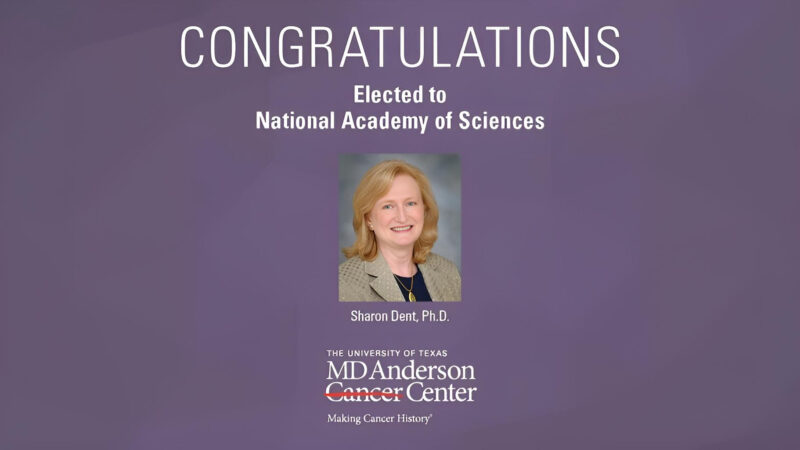 Peter WT Pisters: Proud to see Dr. Sharon Dent elected to the National Academy of Sciences