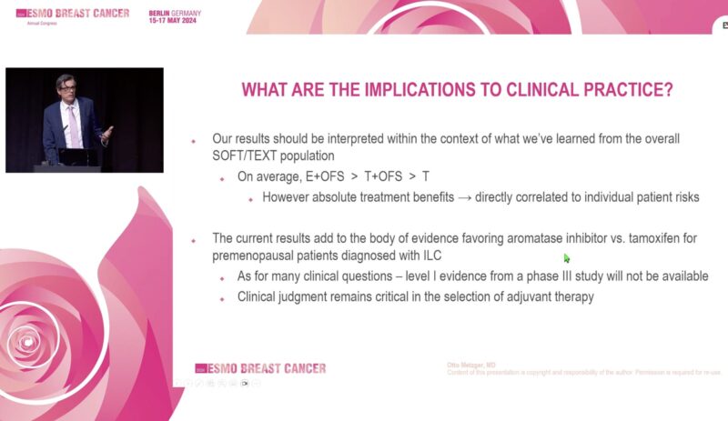 Paolo Tarantino: Important subanalysis of SOFT/TEXT presented by Otto Metzger