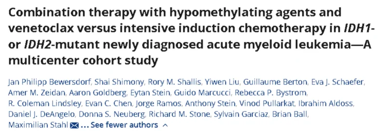 Anand Patel: Enjoyed reading this analysis of HMA-VEN and IC in patients ≥ 60 years old with newly-diagnosed IDHm AML