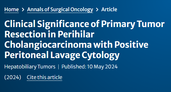 Erman Akkus: Primary tumor resection in perihilar cholangiocarcinoma with positive peritoneal lavage cytology