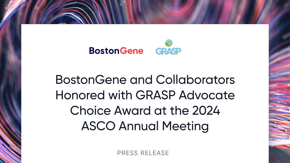 BostonGene Corporations poster in collaboration with Jason A. Mouabbi received the GRASP Advocate Choice Award