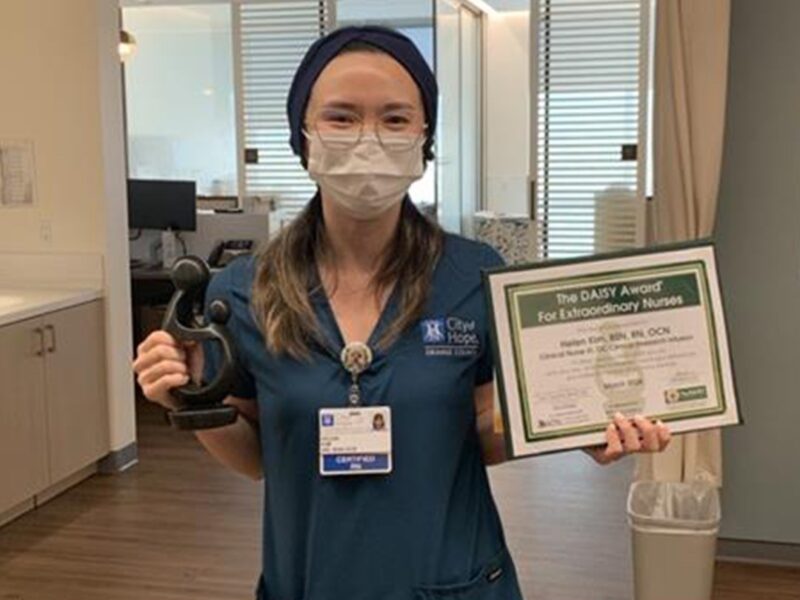 Congratulations to Helena Kim for being honored with a DAISY award – City of Hope Orange County