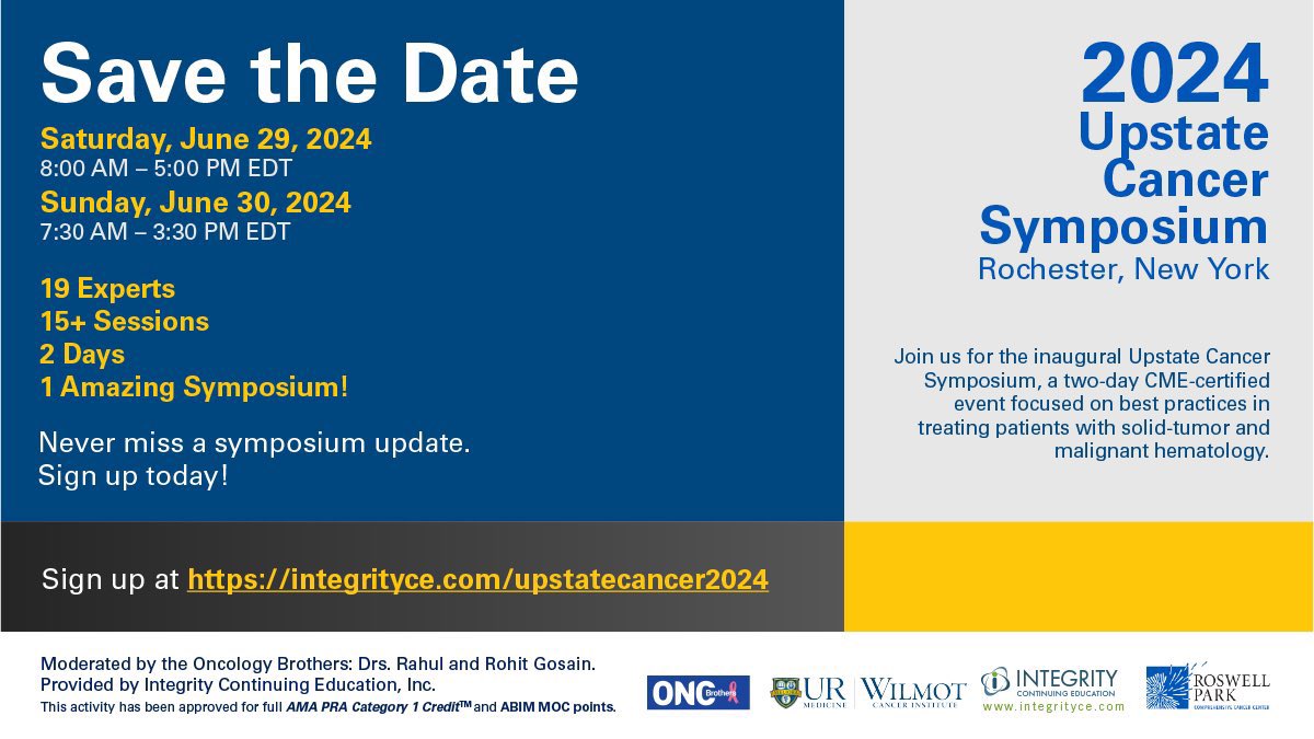 Upstate Cancer Symposium: June 29th and 30th – Oncology Brothers