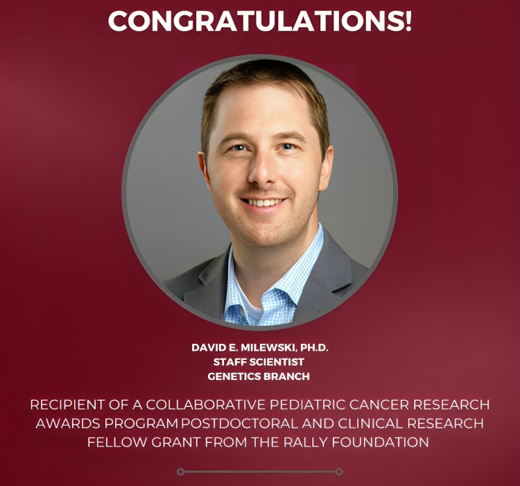 Congratulations to David E. Milewski for the clinical research fellow grant – NCI Center for Cancer Research