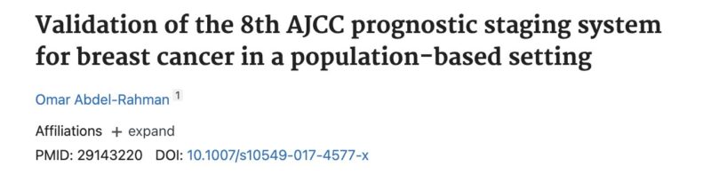 Manni Mohyuddin: Our paper on performance of myeloma staging systems