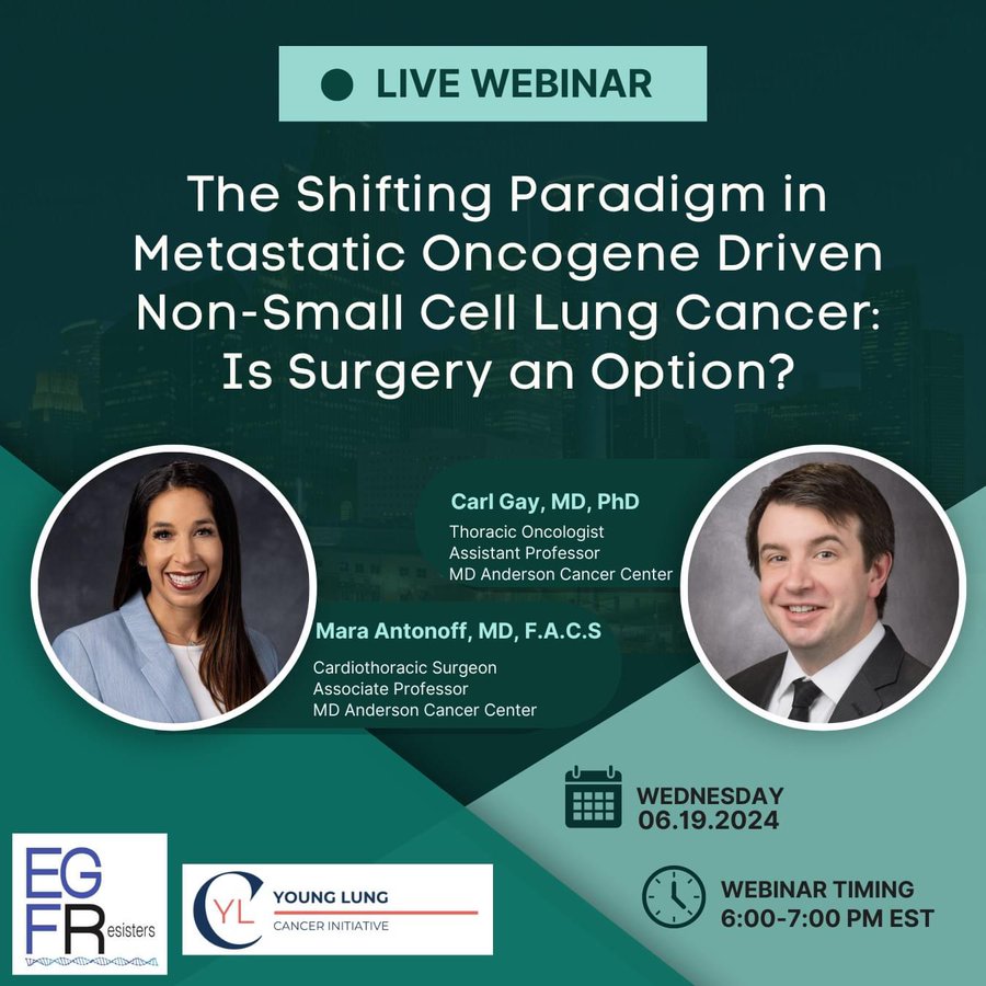 EGFR Resisters and Young Lung Cancer Initiative are hosting a webinar