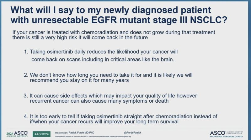 Patrick Forde: Initial thoughts I will bring back to clinic from ASCO24