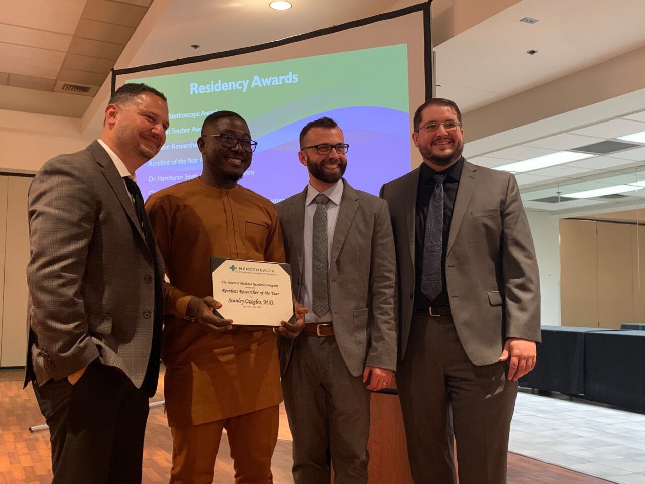 Stanley Ozogbo: Honor to have received the Resident Researcher of the Year award