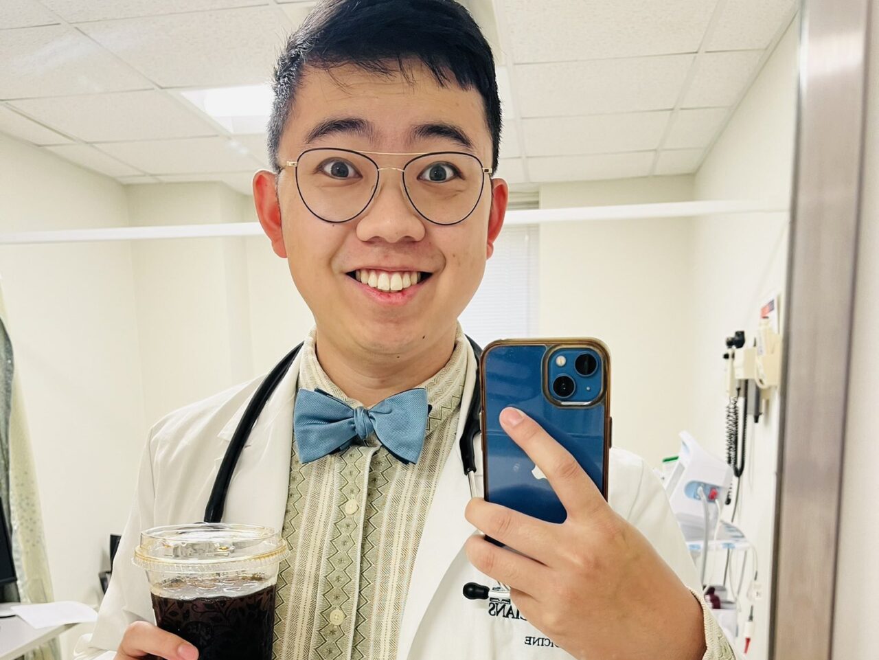 James Wu: Ready for a full day with my bowtie and coffee