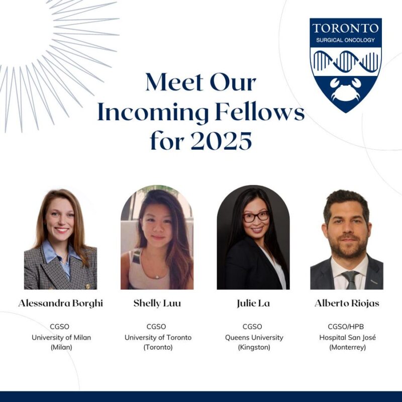 Very happy to have matched these four amazing surgeons to our surgical oncology fellowship – University of Toronto Surgical Oncology