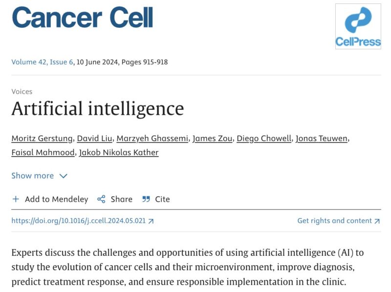 Jakob Nikolas Kather: We are discussing the future of AI in cancer research in Cancer Cell