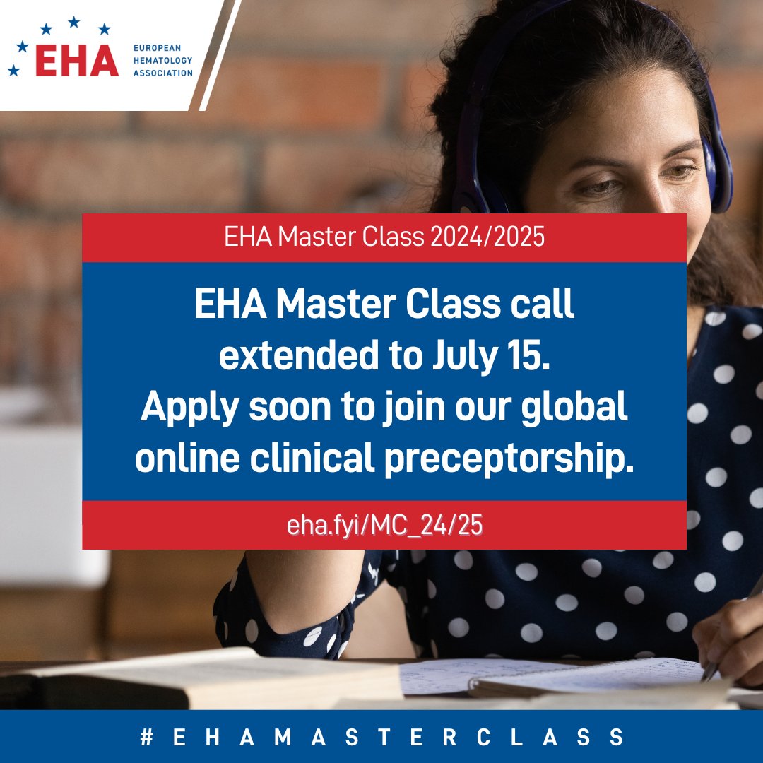 EHA Master Class call has been extended to July 15
