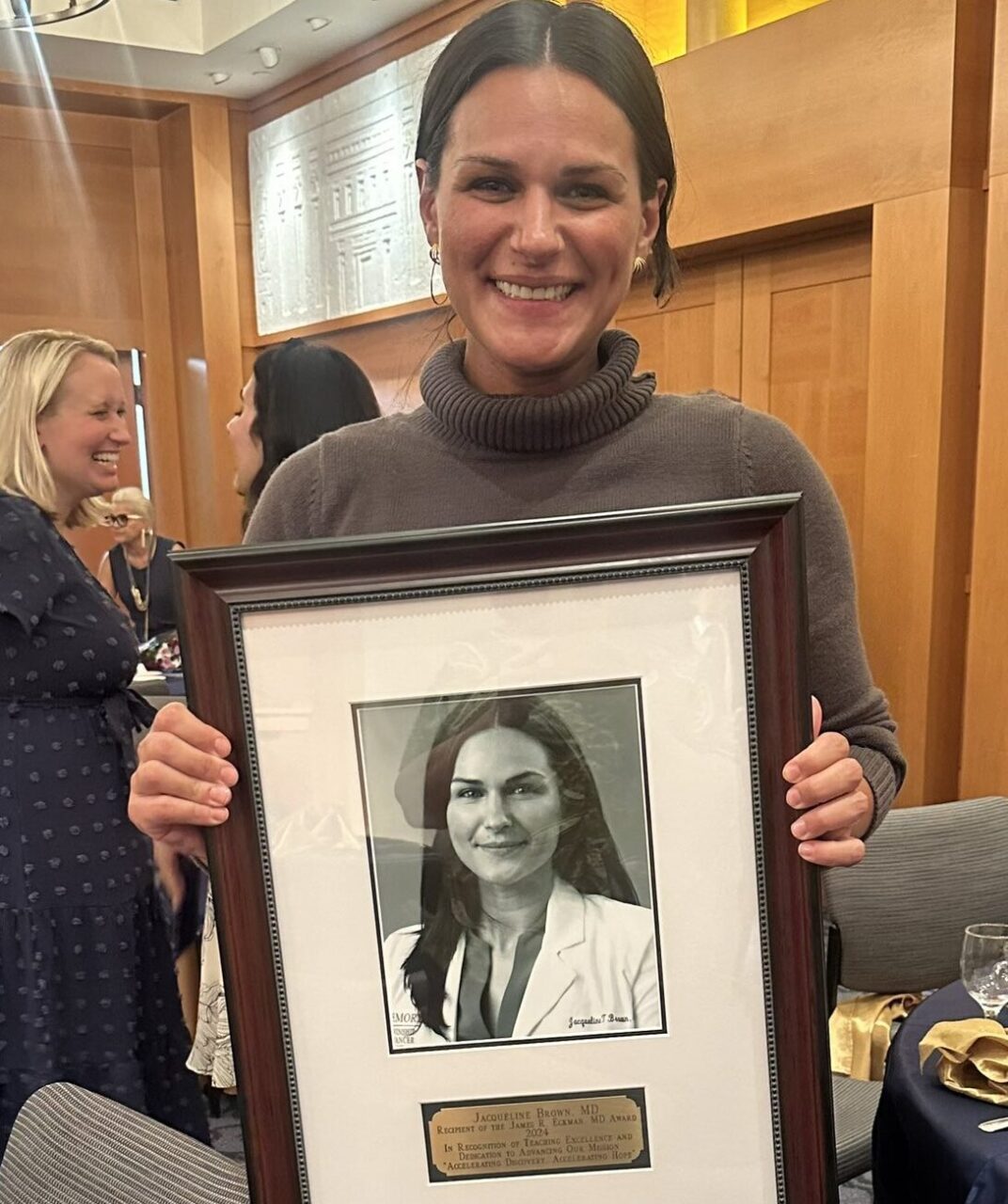 Jacqueline T. Brown: Beyond grateful to receive the Eckman Teaching Award from the Winship Cancer Institute of Emory University fellows