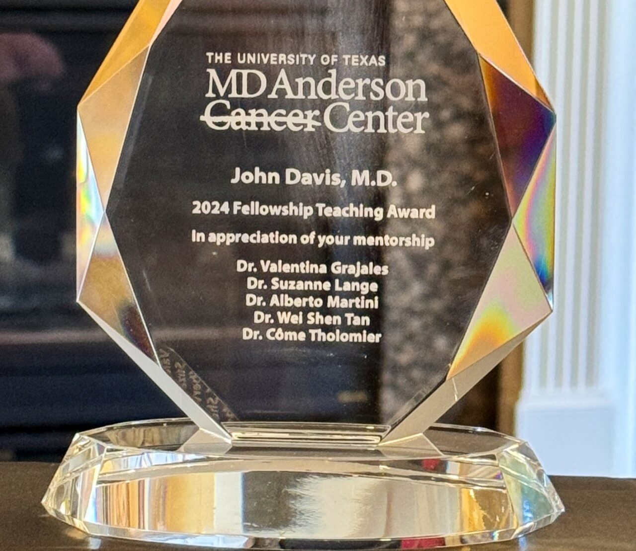 John W. Davis: A special graduation for Anderson Cancer Center urology trainee’s
