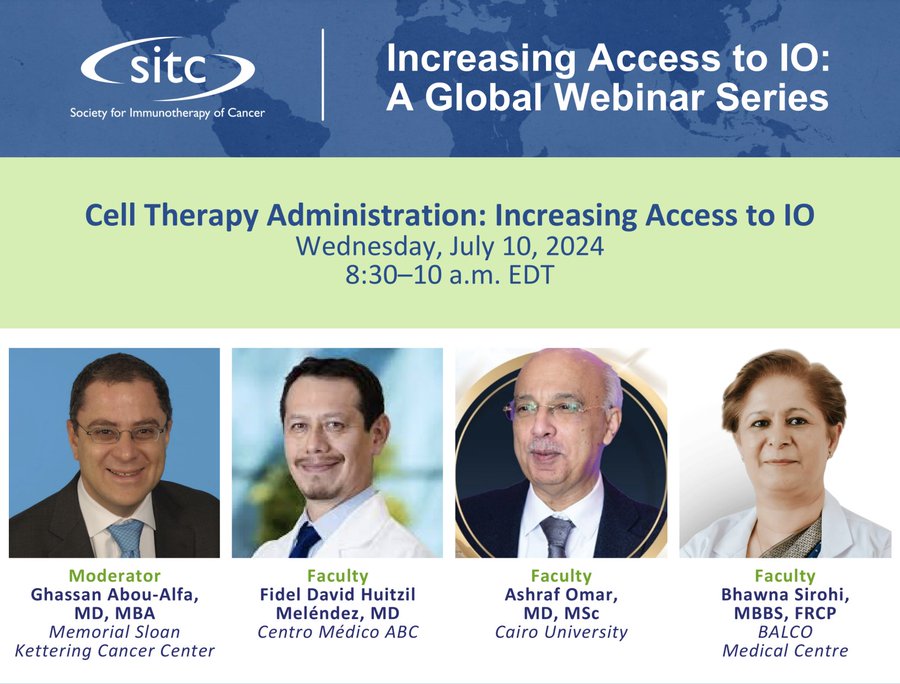 Ghassan Abou-Alfa: Not a miss webinar by SITC with global perspective in IO