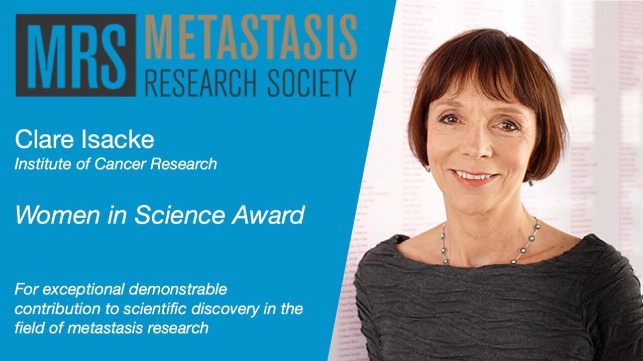 Clare Isacke was awarded the MRS Women in Science Award – Metastatic Research Society