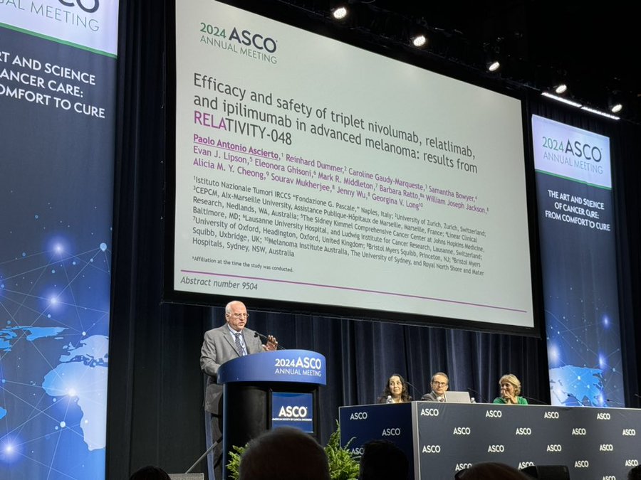 Allison Betof Warner: Relativity-048 presented by Paolo A. Ascierto at ASCO24