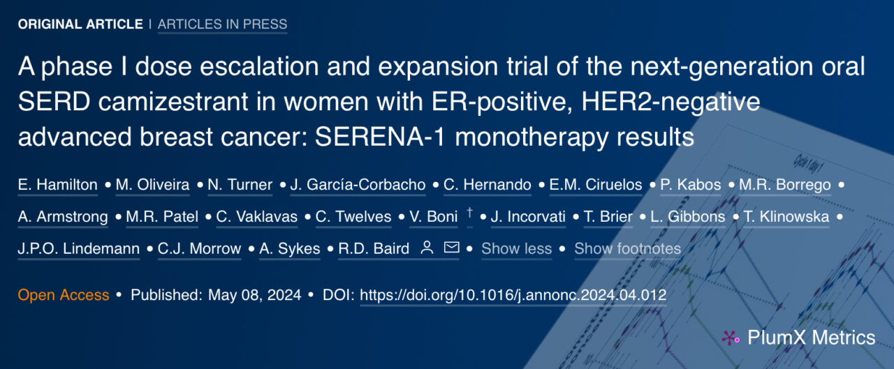 Erika Hamilton: Happy to share the publication in Annals of Oncology