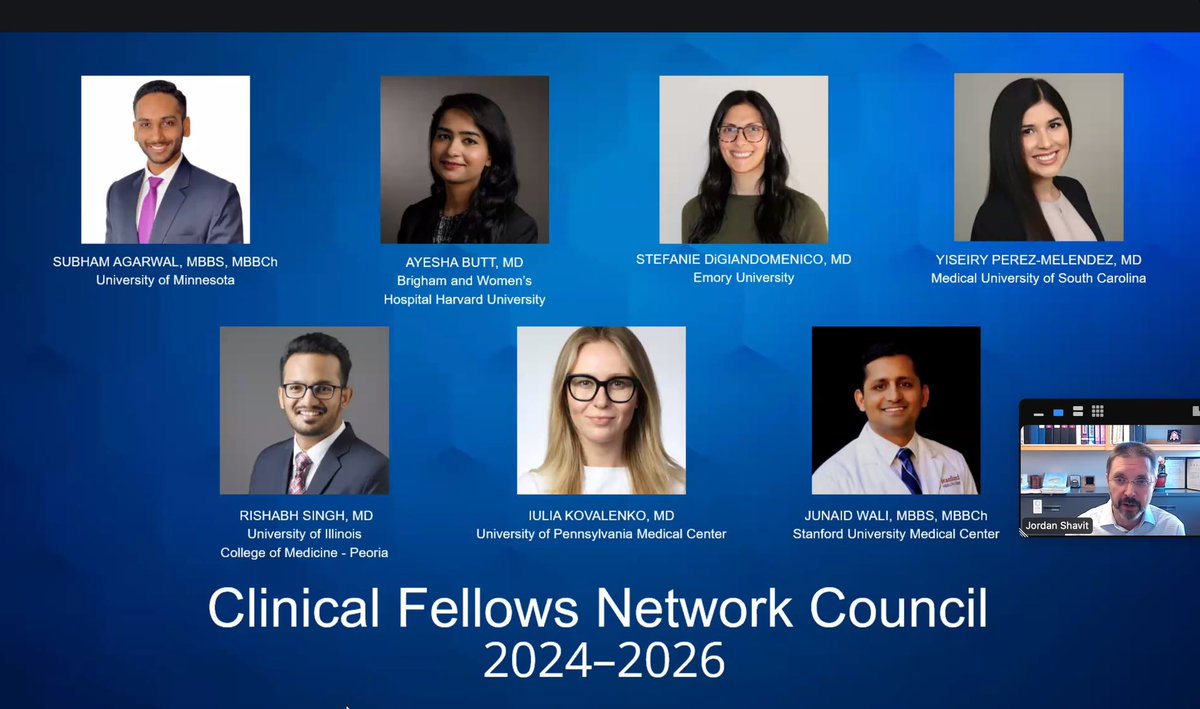 Ayesha Butt: Incredible honor to be selected for the Clinical Fellows Network Leadership Council at HTRS
