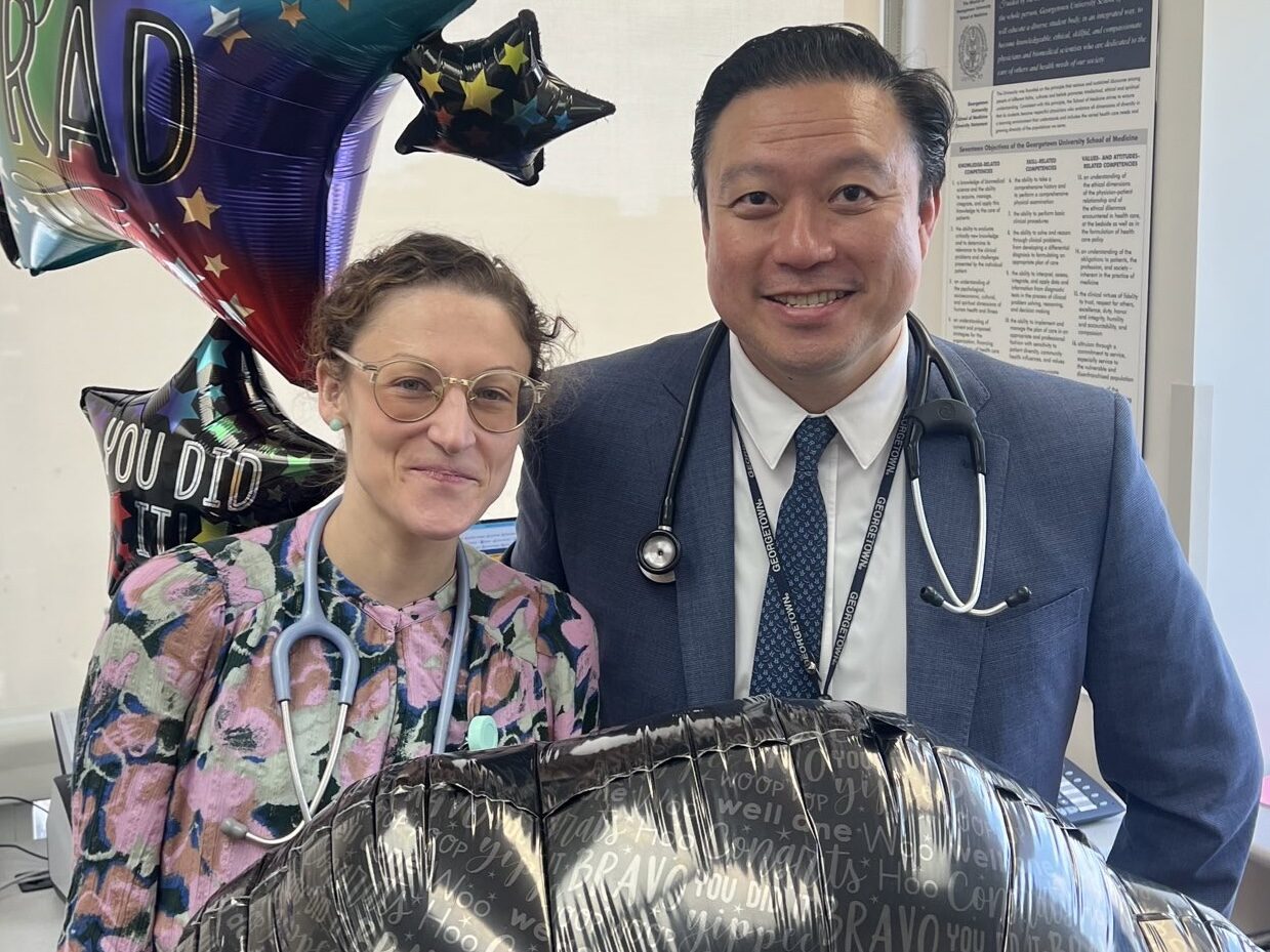 Stephen V Liu: Bittersweet day at Georgetown Lombardi Comprehensive Cancer Center as Jennifer Marks has her last thoracic clinic with me