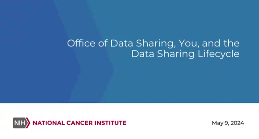 Learn about all the stages of the data sharing lifecycle – National Cancer Institute