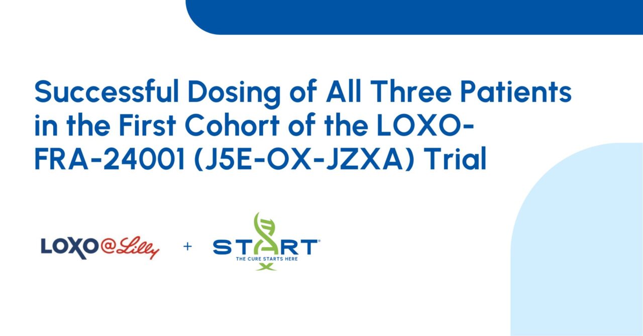 START Midwest team has successfully dosed all three patients in the first cohort of the LOXO-FRA-24001 (J5E-OX-JZXA) trial