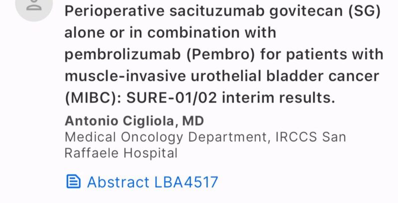 Sabine D. Brookman-May: SURE-01trial for neoadj SG +/- pembro in MIBC