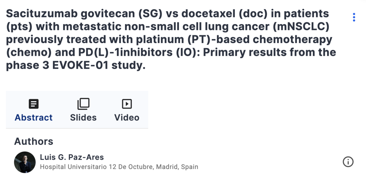 Gilberto Lopes: In phase 3 EVOKE-01 study improvement of OS was noted in patients without response to prior IO