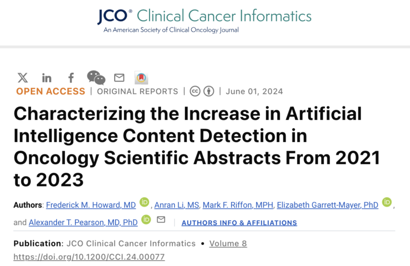 Erwin Loh: Analysis of over 15,000 abstracts found that AI-generated content doubled in 2023