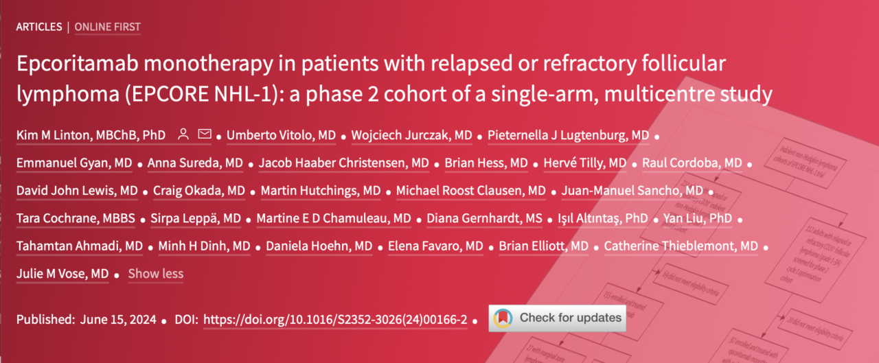 Raul Cordoba: Epcoritamab monotherapy in patients with relapsed or refractory follicular lymphoma