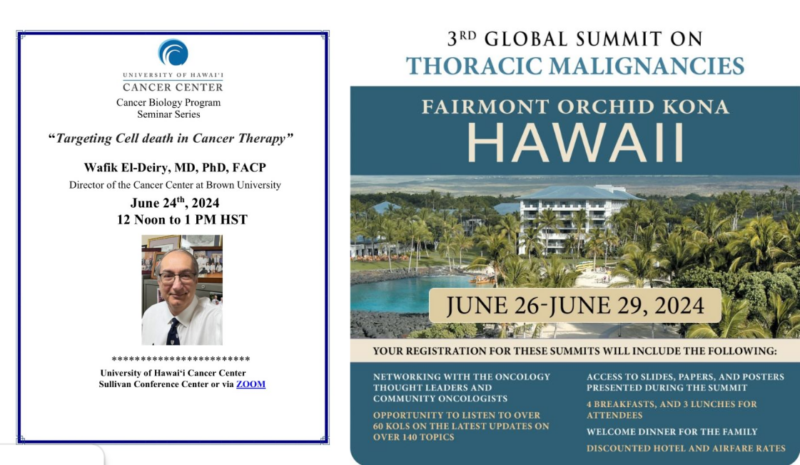 Wafik S. El-Deiry: Looking forward to visiting the University of Hawai’i Cancer Center in Honolulu
