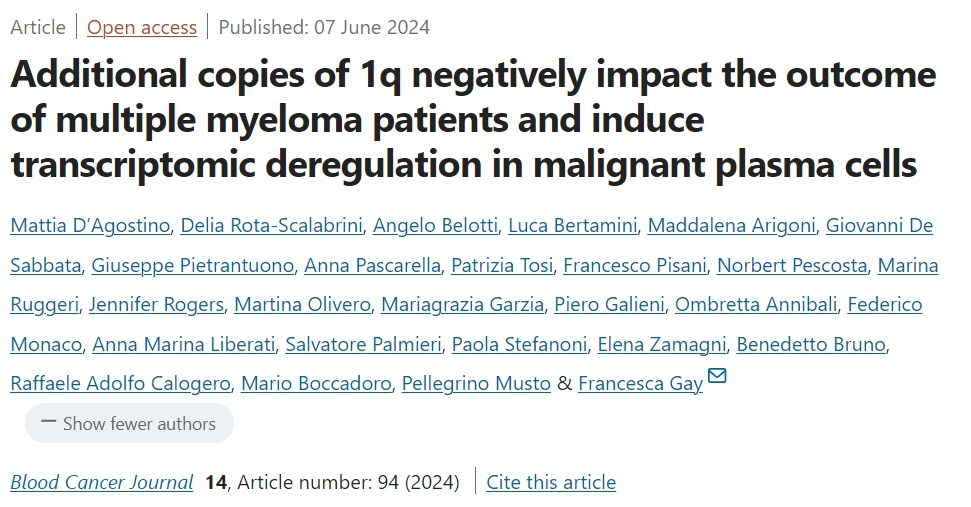 Rahul Banerjee: Excellent multiple myeloma work in Blood Cancer Journal