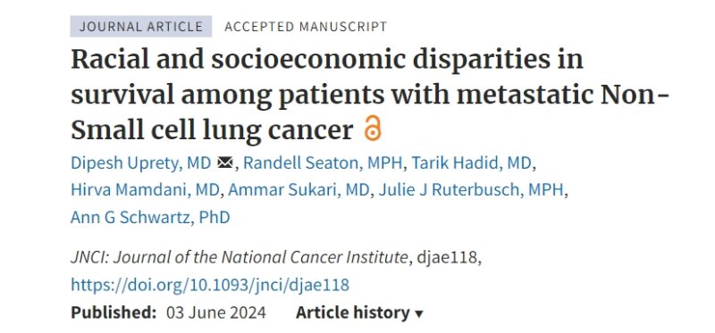 Estela Rodriguez: Disparities in survival among patients with metastatic NSCLC via JNCI