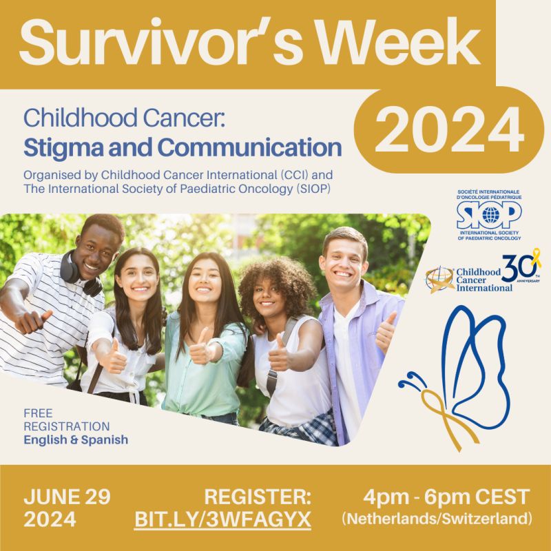 1 week to go until SIOP’s 2024 Survivor’s Week Childhood Cancer event on Stigma and Communication