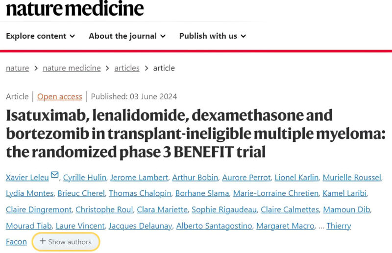 Myeloma Paper of the Day, June 4th, suggested by Robert Orlowski