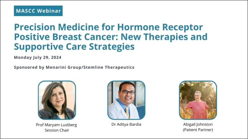 Join MASCC webinar on Precision Medicine for Hormone Receptor Positive Breast Cancer