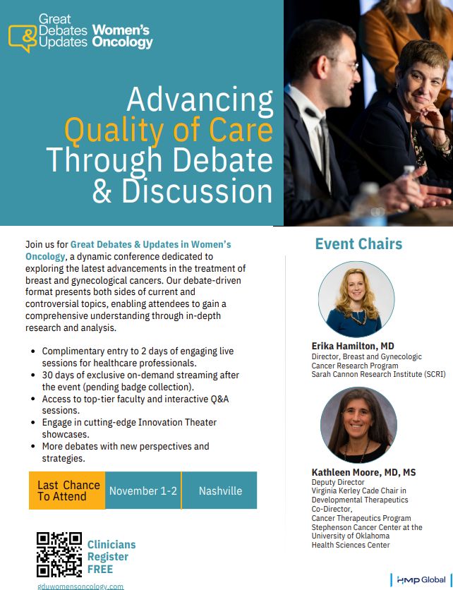 Erika Hamilton: Registration for Great Debates and Updates in Women’s Oncology is now open