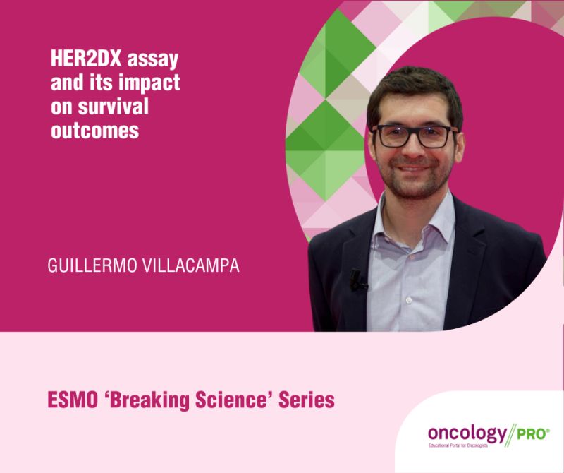Guillermo Villacampa presents the HER2DX assay and its impact on survival outcomes