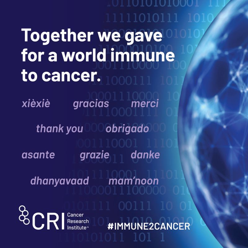 During Cancer Immunotherapy Month, CRI unlocked their $300,000 match