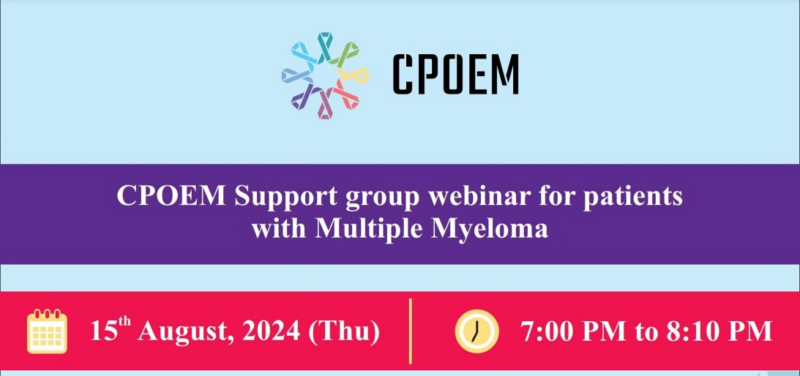 CPOEM Foundation’s first support group webinar for patients with multiple myeloma