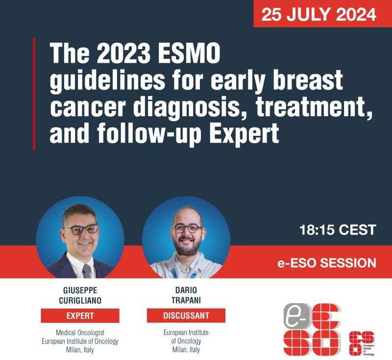 European School of Oncology – The 2023 ESMO guidelines for early breast cancer diagnosis, treatment, and follow-up