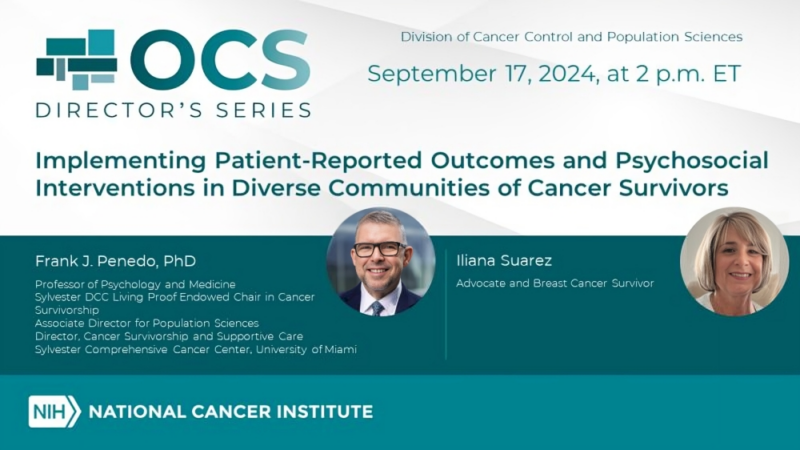 Implementing Patient-Reported Outcomes in Diverse Communities of Cancer Survivors – NCI Division of Cancer Control and Population Sciences