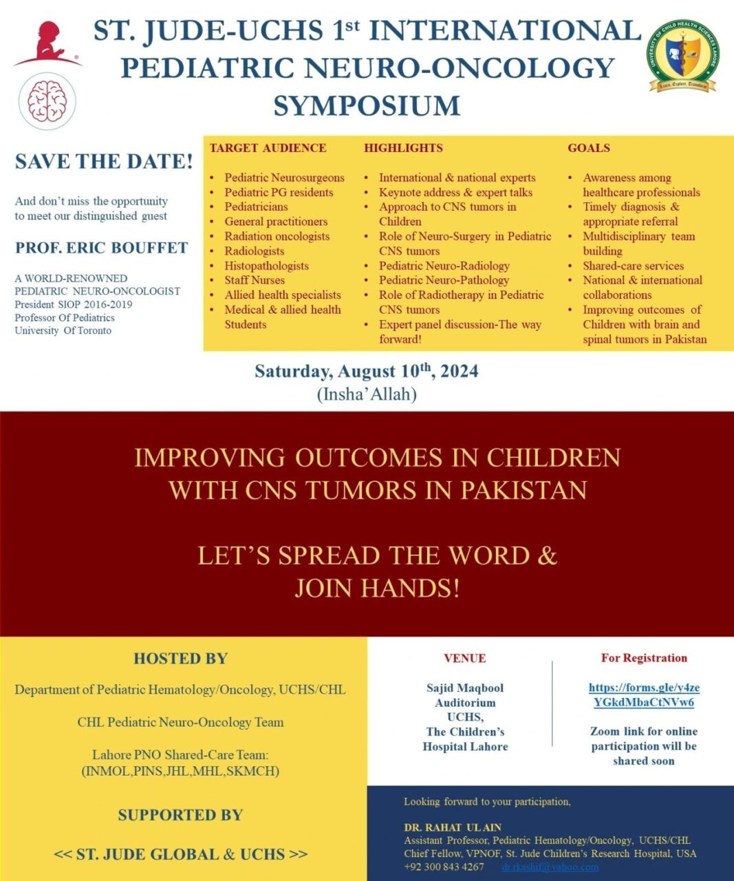 Rahat Ul Ain: St. Jude-UCHS first international pediatric neuro-oncology symposium