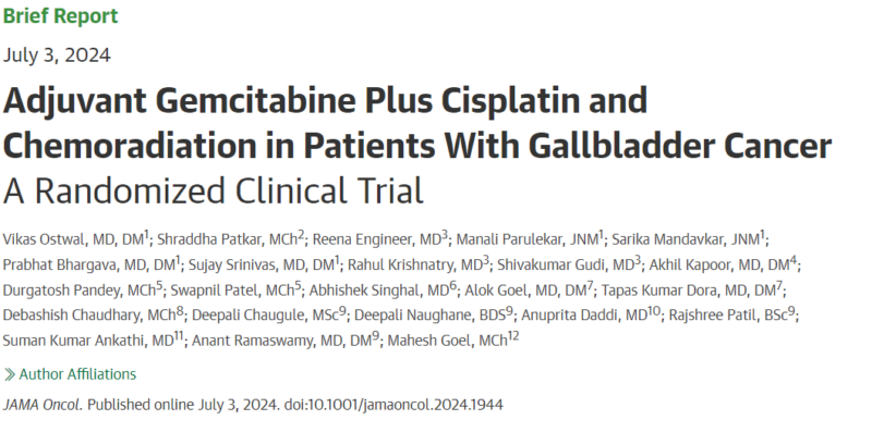 Adjuvant GemCis vs CRT with capecitabine in gallbladder cancer