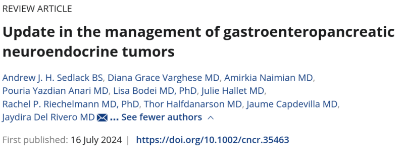 management of gastroenteropancreatic