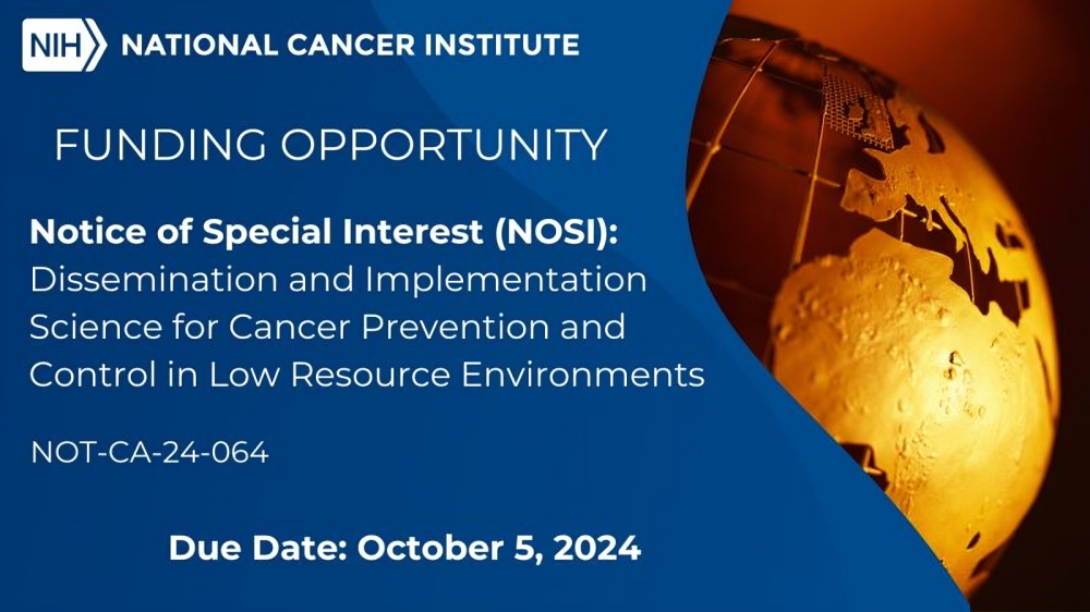 NCI seeks to support implementation research related to cancer prevention and control in LMICs